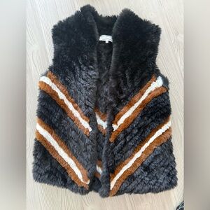 Heartloom Black Faux Fur Vest